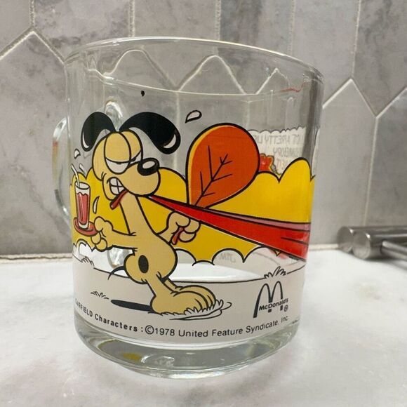 Vintage 1978 McDonald's Garfield and Odie By Jim Davis Glass Mug Multicolor OS - Picture 2 of 4